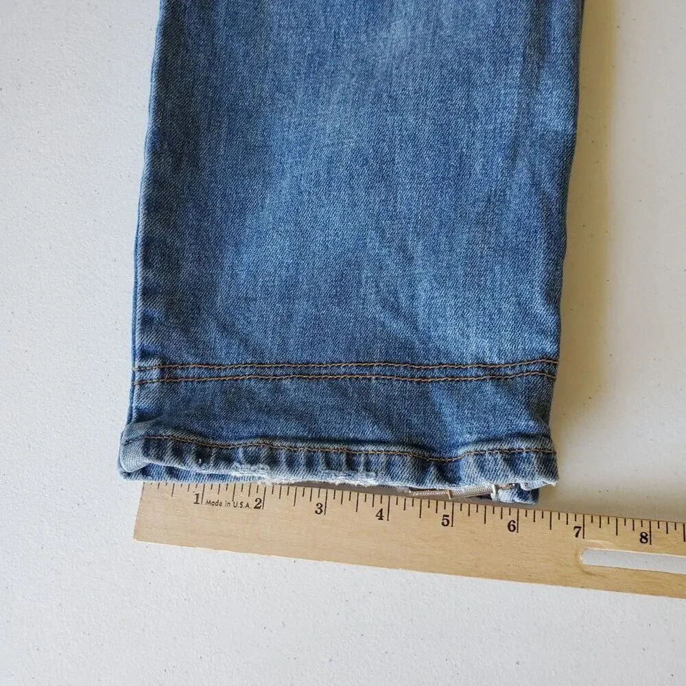 Jonathan Simkhai Payton Denim Cargo Jeans Mid Rise Straight Leg Zipper‎ Hem